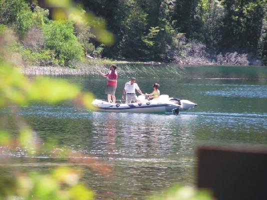 semi rigid inflatable boat in Patagonia Lake fly fishing