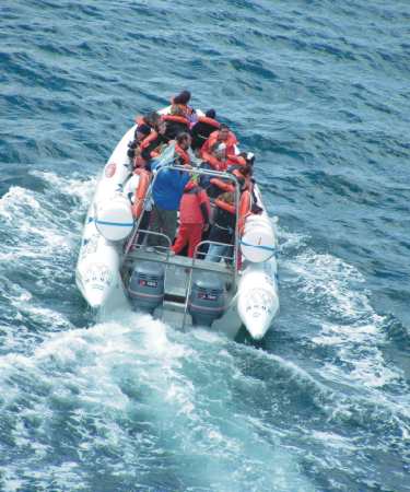 moon 1040 semi rigid inflatable boat transport people load tourism whatch whales dolphins patagonia