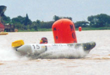 MOON inflatable buoys posters advertising via public advertisements campaigns. regatas, sport events, triathlon, swimming, sail, powerboating, etc